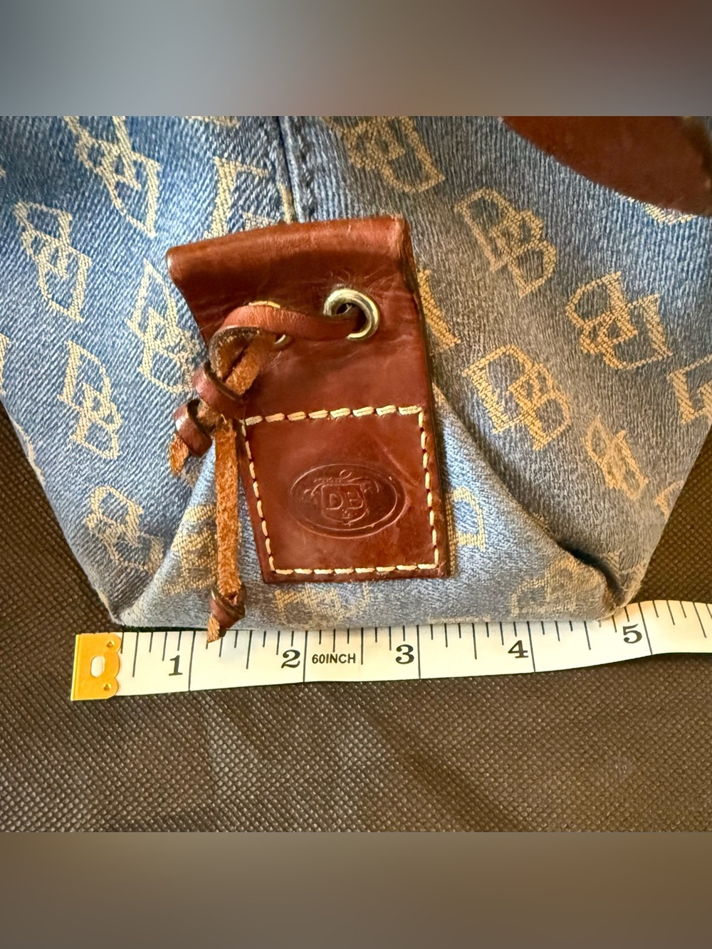 Dooney & Bourke Blue Denim Logo Shoulder Bag with Wallet and Wristlet - Picture 13 of 16